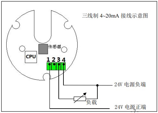 衛生級橢圓齒輪流量計三線(xiàn)制接線(xiàn)圖